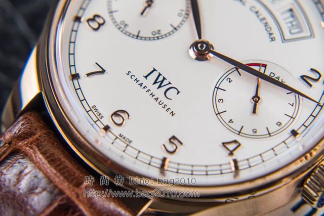 IWC手錶 V2升級版 萬國lW52850 葡萄牙萬年曆腕表系列 萬國表高端機械男表  hds1437